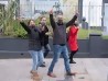 Álvaro Villar durante la caminata para votar, desde su domicilio hasta el colegio Alemán. || Pablo Vignali / adhocFOTOS