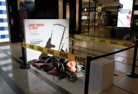 Portal 180 - MAPFRE realizó una impactante acción en Punta Carretas Shopping para concientizar sobre seguridad vial en la Noche de la Nostalgia