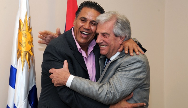 Evangelista, el “Rocky latino”, se reunió con Vázquez