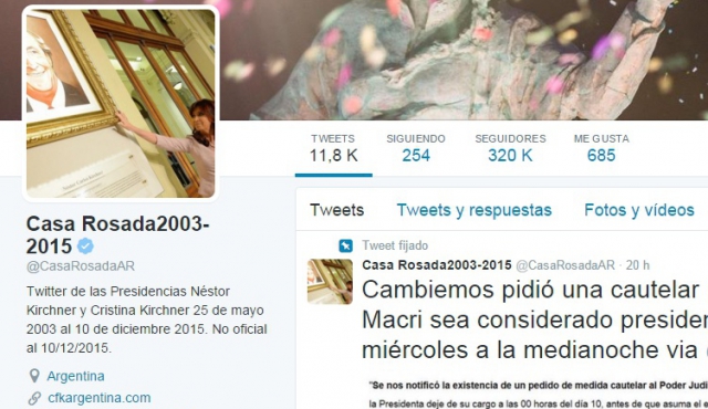 El kirchnerismo se quedó con el Twitter de la Casa Rosada