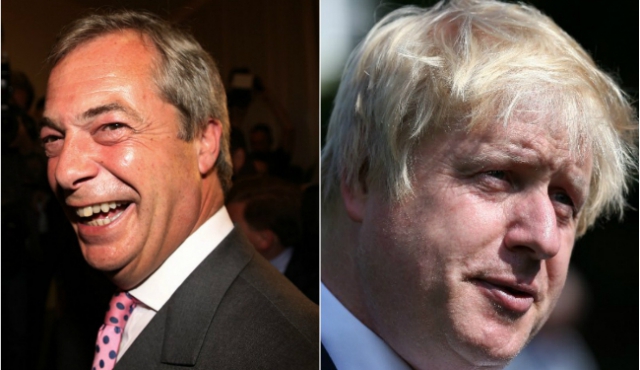 Farage y Johnson, los conductores del Brexit