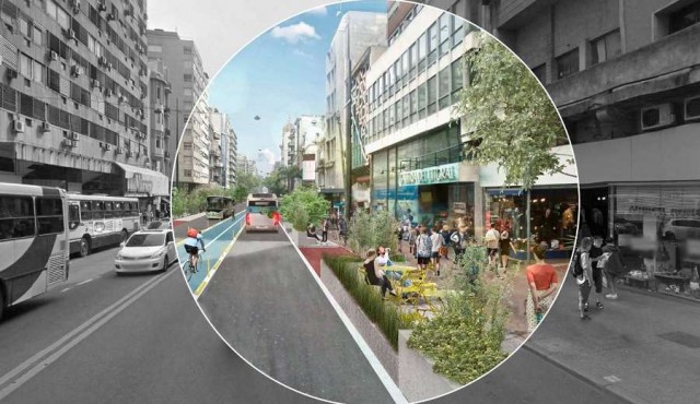 La nueva Avenida 18 de Julio: ciclovía, veredas anchas y sin autos