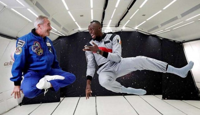 Usain Bolt corrió en un avión sin gravedad