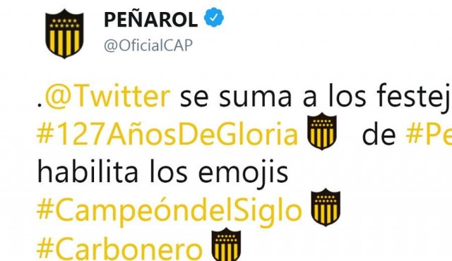 Twitter habilitó el emoji de Peñarol