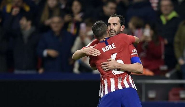 Gol de Godín en el triunfo del Atlético Madrid