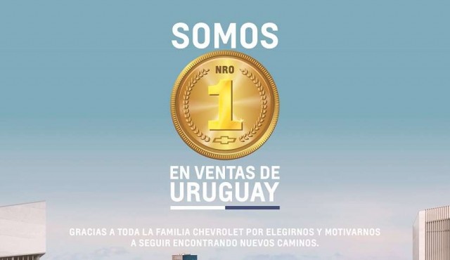Chevrolet Uruguay es la marca más vendida en el Uruguay