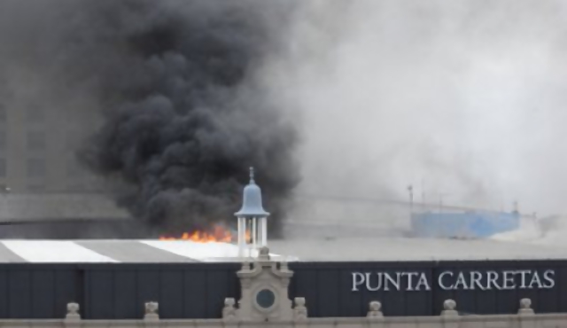 Fuego controlado en Punta Carretas