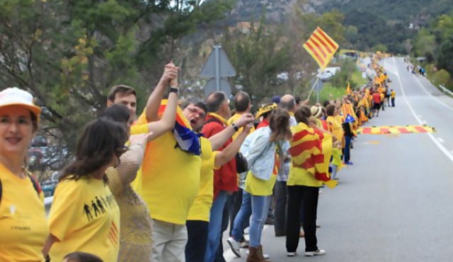 Cadena por la independencia en Cataluña