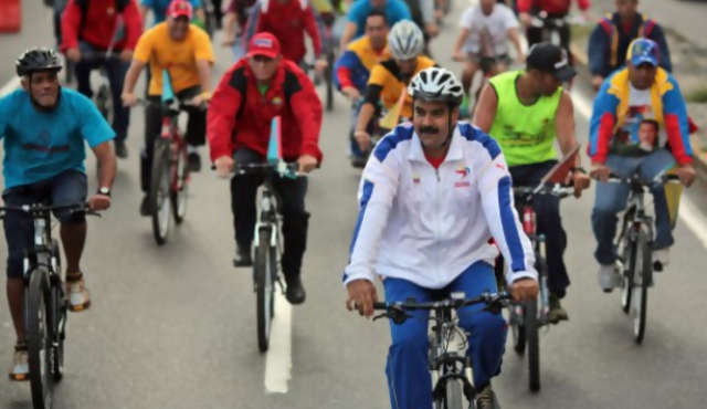 Maduro se accidentó en bici