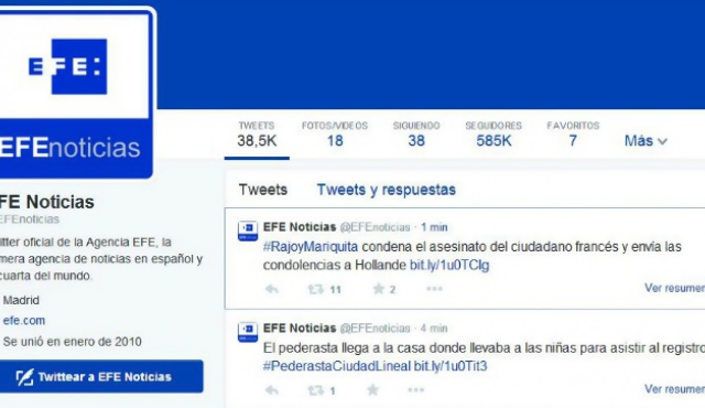 Agencia EFE twitteó "#RajoyMariquita" por error