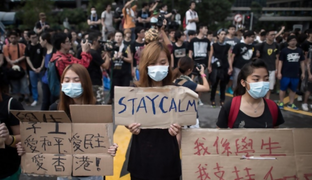 Día nacional chino con protestas en Hong Kong
